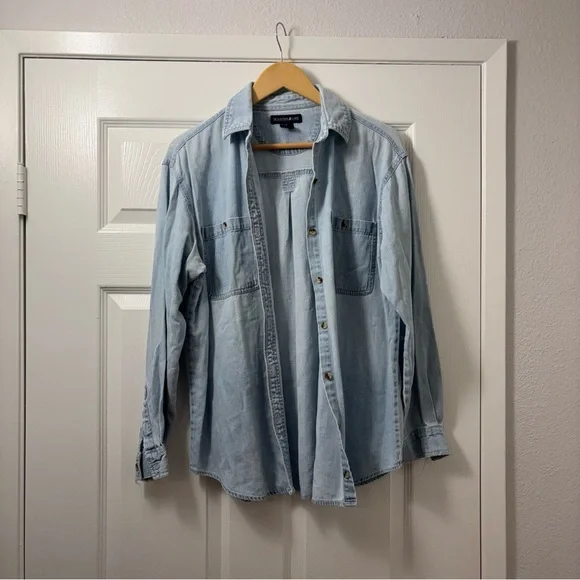Mountain Lake Denim Blue Button Down Shirt - Picture 1 of 4